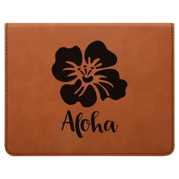 Preppy Hibiscus Leatherette 4-Piece Wine Tool Set Flat