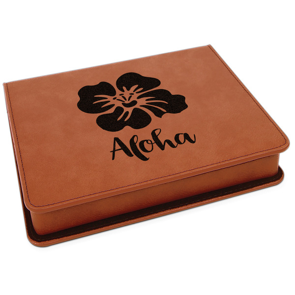 Custom Preppy Hibiscus Leatherette 4-Piece Wine Tool Set (Personalized)