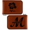 Preppy Hibiscus Leatherette Magnetic Money Clip - Front and Back