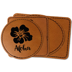 Preppy Hibiscus Faux Leather Iron On Patch (Personalized)