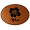Preppy Hibiscus Faux Leather Iron On Patch - Oval (Personalized)