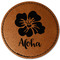 Preppy Hibiscus Leatherette Patches - Round