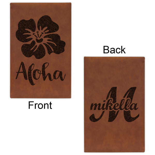 Preppy Hibiscus Leatherette Sketchbooks - Small - Double Sided - Front & Back View