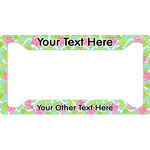 Preppy Hibiscus License Plate Frame (Personalized)