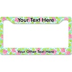 Preppy Hibiscus License Plate Frame - Style B (Personalized)