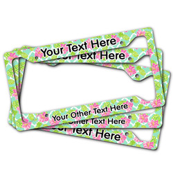 Preppy Hibiscus License Plate Frame (Personalized)