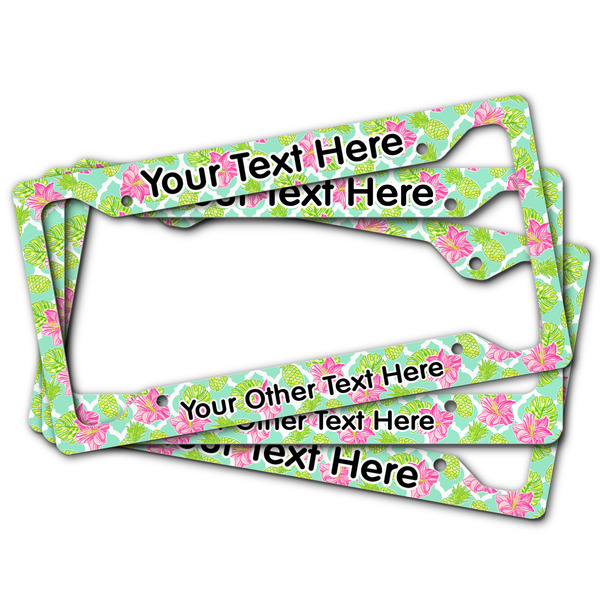 Preppy Hibiscus License Plate Frames - (PARENT MAIN)