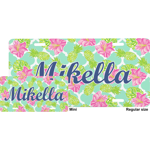 Preppy Hibiscus License Plate (Sizes)