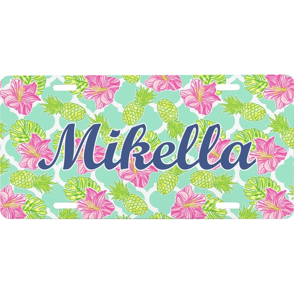 Custom Preppy Hibiscus Front License Plate (Personalized)