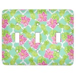 Preppy Hibiscus Light Switch Cover (3 Toggle Plate)
