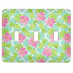 Preppy Hibiscus Light Switch Cover (3 Toggle Plate)