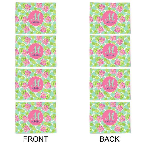 Preppy Hibiscus Linen Placemat - APPROVAL Set of 4 (double sided)