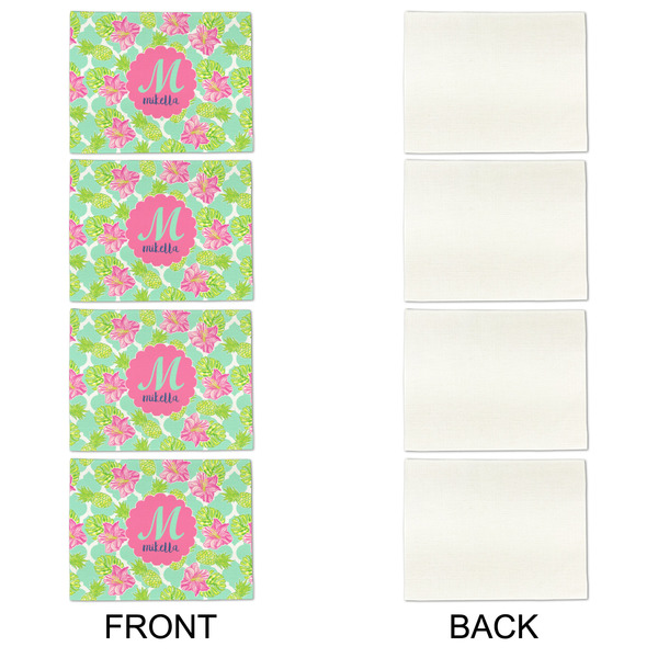 Preppy Hibiscus Linen Placemat - APPROVAL Set of 4 (single sided)