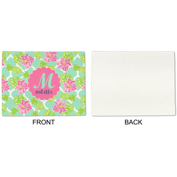 Preppy Hibiscus Linen Placemat - APPROVAL Single (single sided)