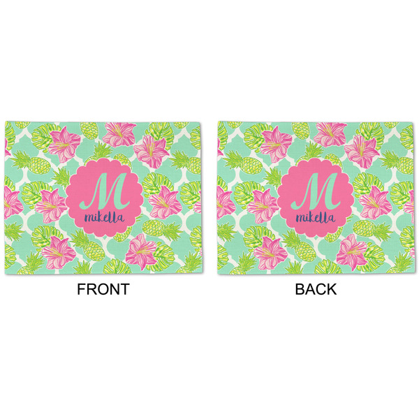 Preppy Hibiscus Linen Placemat - APPROVAL (double sided)