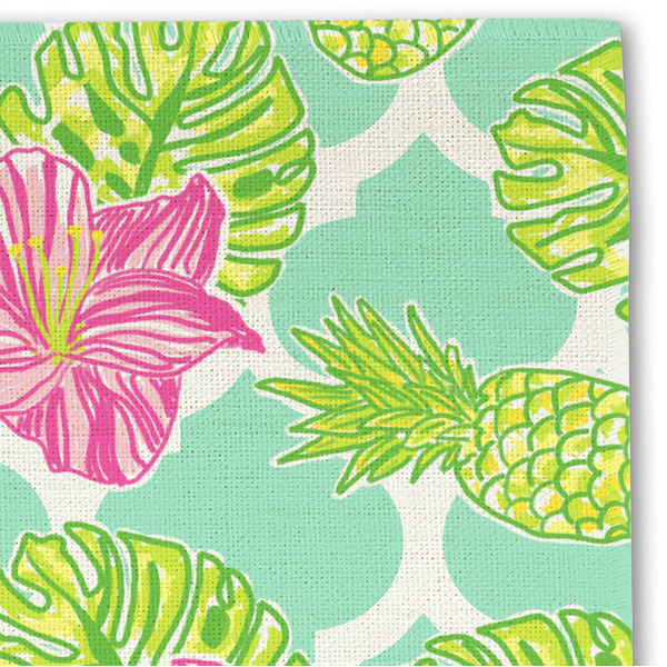Preppy Hibiscus Linen Placemat - DETAIL
