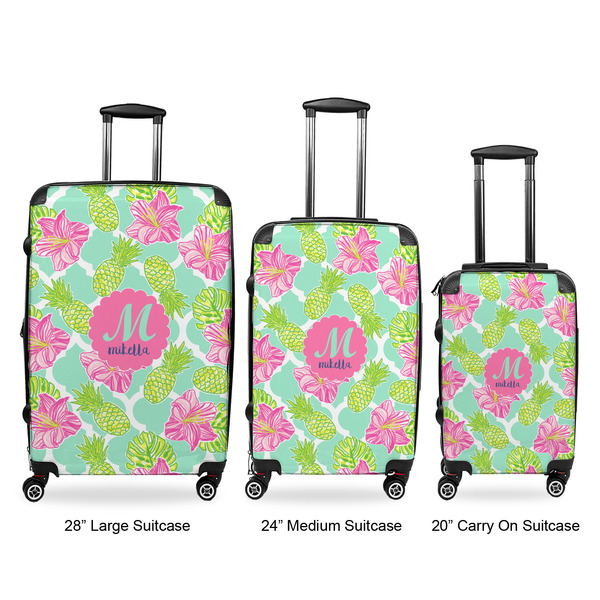 Preppy Hibiscus Luggage Bags all sizes - With Handle