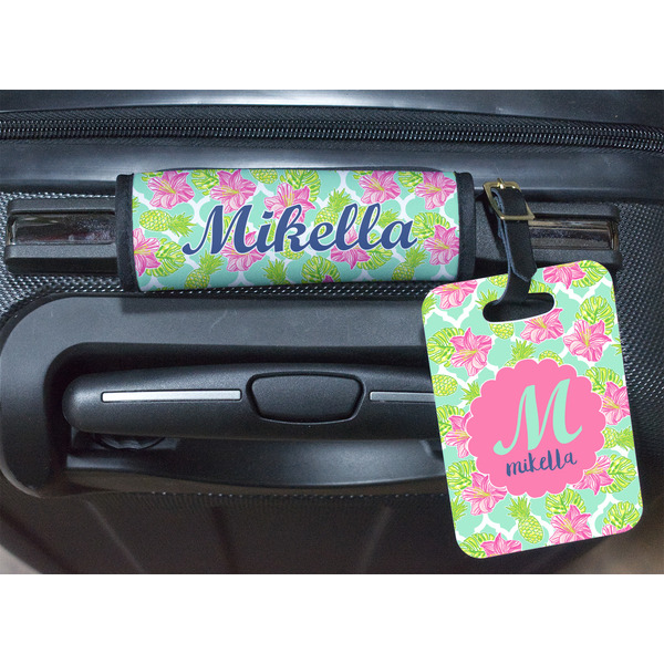 Preppy Hibiscus Luggage Wrap & Tag