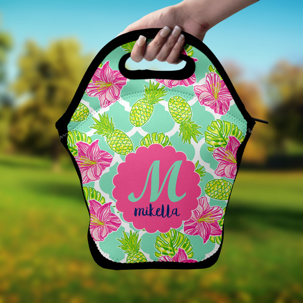Preppy Hibiscus Lunch Bag - Hand
