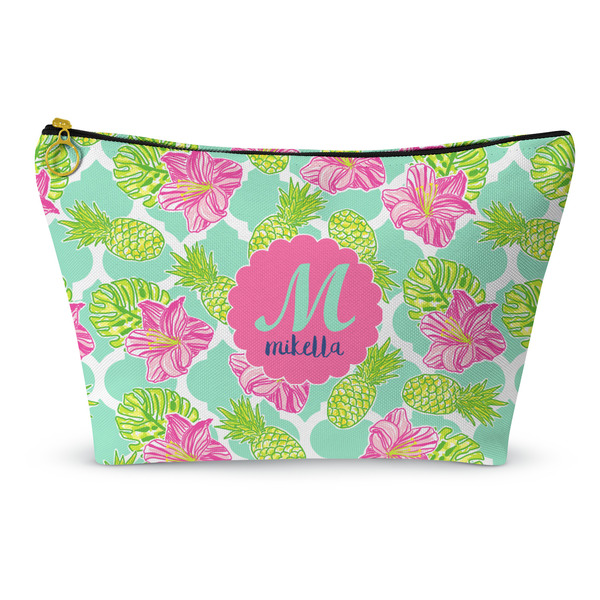 Custom Preppy Hibiscus Makeup Bag - Small - 8.5"x4.5" (Personalized)