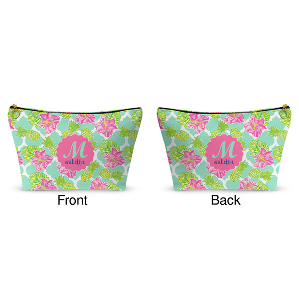 Preppy Hibiscus Makeup Bag (Front and Back)