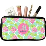 Preppy Hibiscus Makeup / Cosmetic Bag - Small (Personalized)