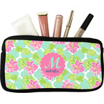 Preppy Hibiscus Makeup / Cosmetic Bag - Small (Personalized)