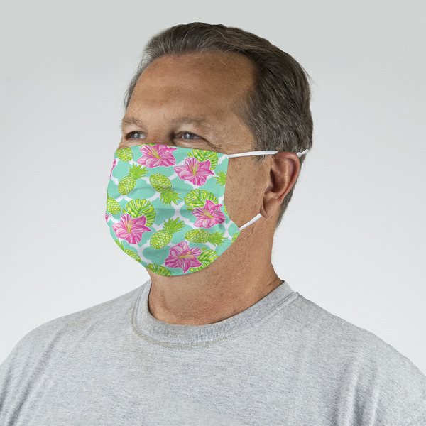 Preppy Hibiscus Mask - Quarter View on Guy