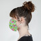 Preppy Hibiscus Mask - Side View on Girl