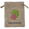 Preppy Hibiscus Medium Burlap Gift Bag - Front