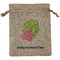 Preppy Hibiscus Medium Burlap Gift Bag - Front (Personalized)