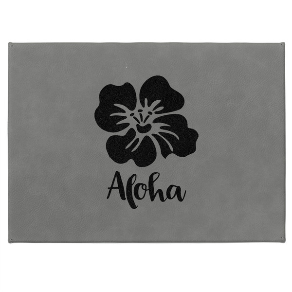 Preppy Hibiscus Medium Gift Box with Engraved Leather Lid - Approval