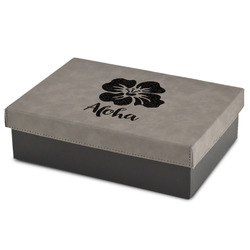 Preppy Hibiscus Gift Boxes w/ Engraved Leather Lid (Personalized)