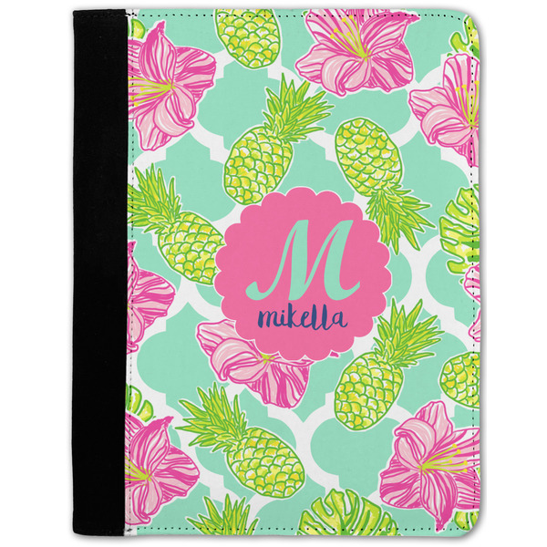 Custom Preppy Hibiscus Notebook Padfolio - Medium w/ Name and Initial