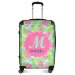 Preppy Hibiscus Suitcase - 24" Medium - Checked (Personalized)