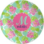 Preppy Hibiscus Melamine Plate (Personalized)