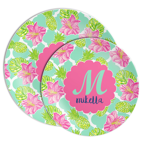 Preppy Hibiscus Melamine Plates - PARENT/MAIN