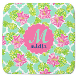 Preppy Hibiscus Memory Foam Bath Mat - 48"x48" (Personalized)