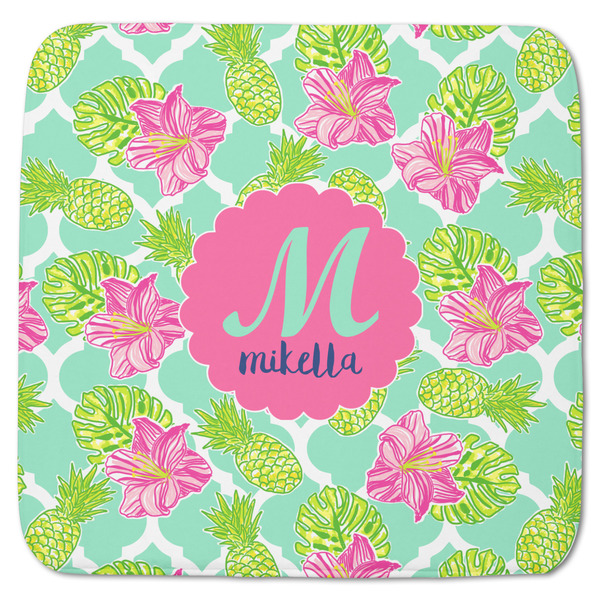 Custom Preppy Hibiscus Memory Foam Bath Mat - 48"x48" (Personalized)