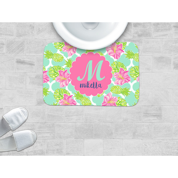 Preppy Hibiscus Memory Foam Bath Mat - LIFESTYLE