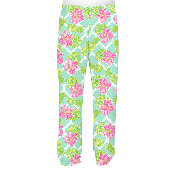 Preppy Hibiscus Men's Pjs Back - on model