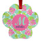 Preppy Hibiscus Metal Paw Ornament - Front