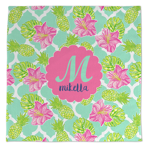 Custom Preppy Hibiscus Microfiber Dish Towel (Personalized)
