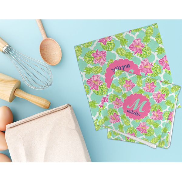 Preppy Hibiscus Microfiber Dish Rag - LIFESTYLE