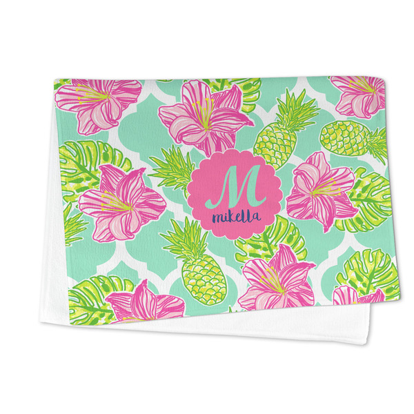 Preppy Hibiscus Microfiber Dish Towel - FOLDED HALF