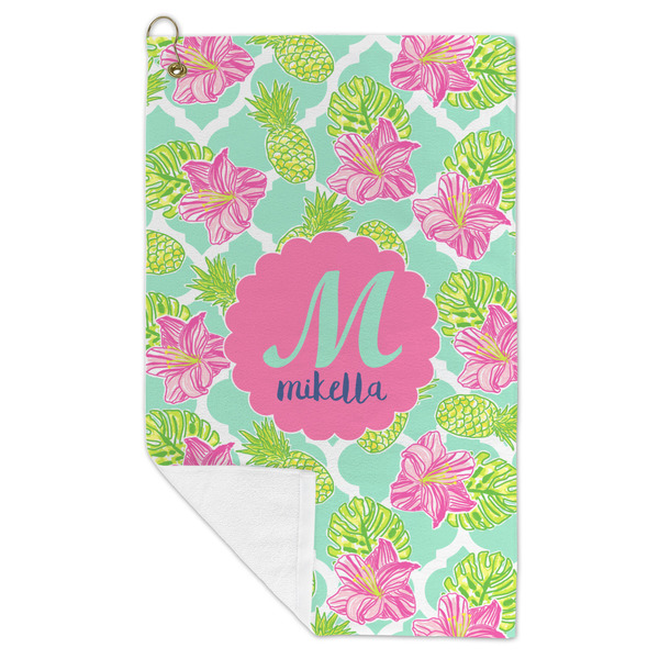 Preppy Hibiscus Microfiber Golf Towels - FOLD