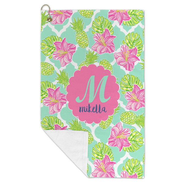 Preppy Hibiscus Microfiber Golf Towels - FOLD