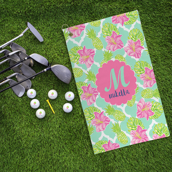 Preppy Hibiscus Microfiber Golf Towels - LIFESTYLE