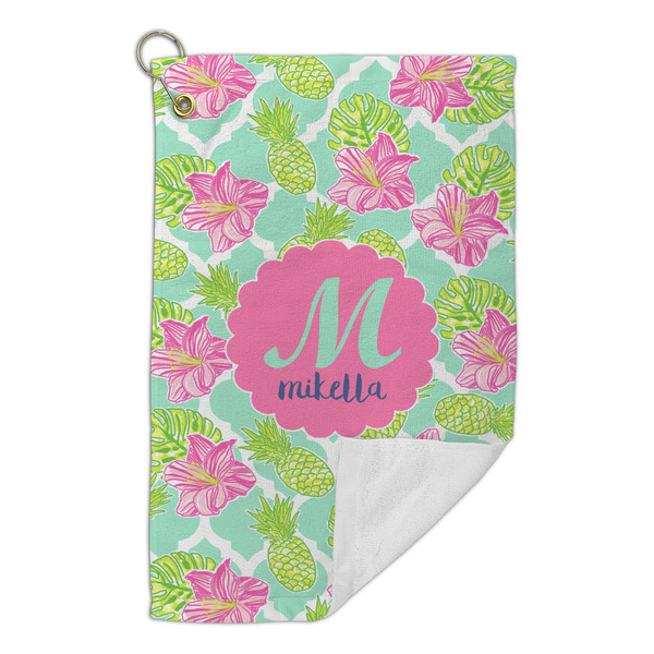 Preppy Hibiscus Microfiber Golf Towels Small - FRONT FOLDED