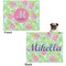 Preppy Hibiscus Microfleece Dog Blanket - Large- Front & Back